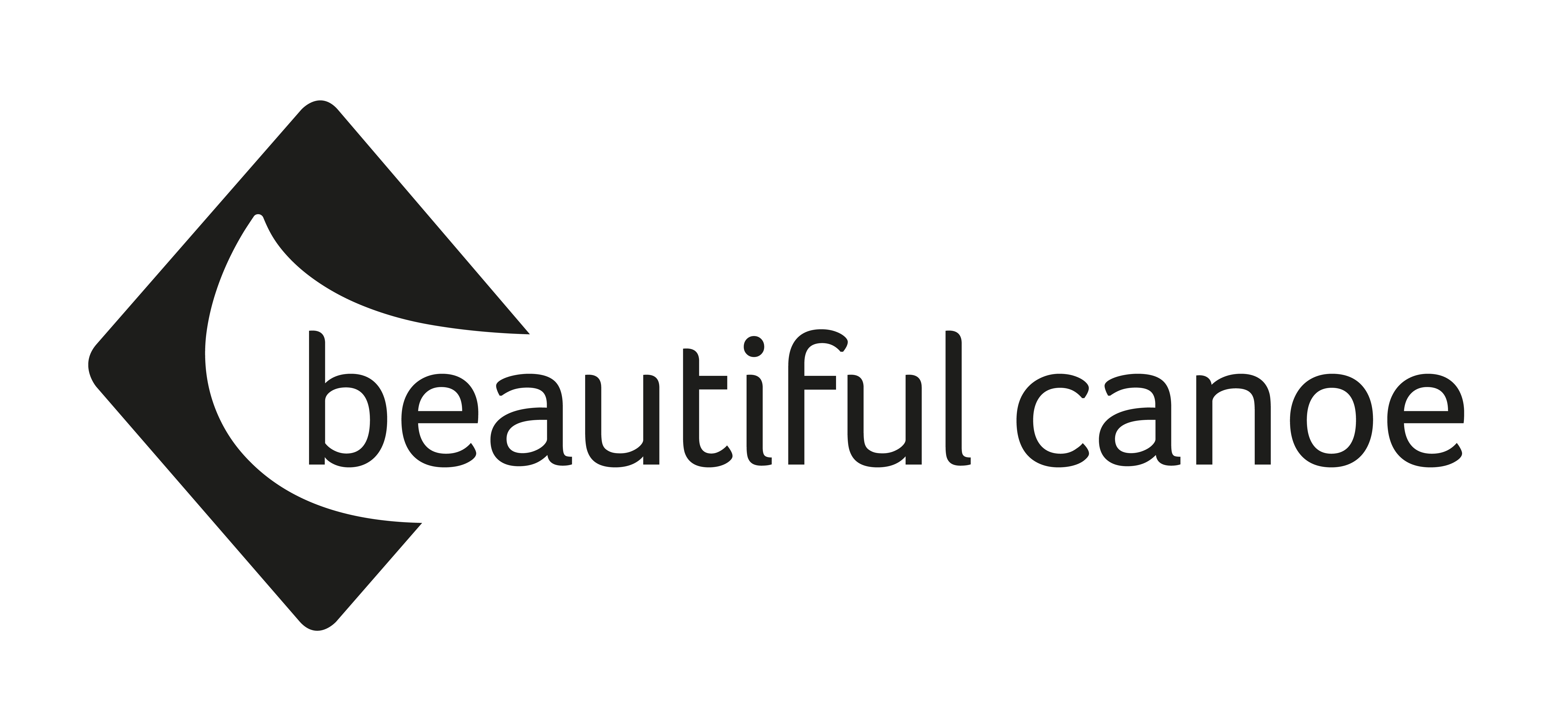 Beautiful Canoe logo in black with transparent background