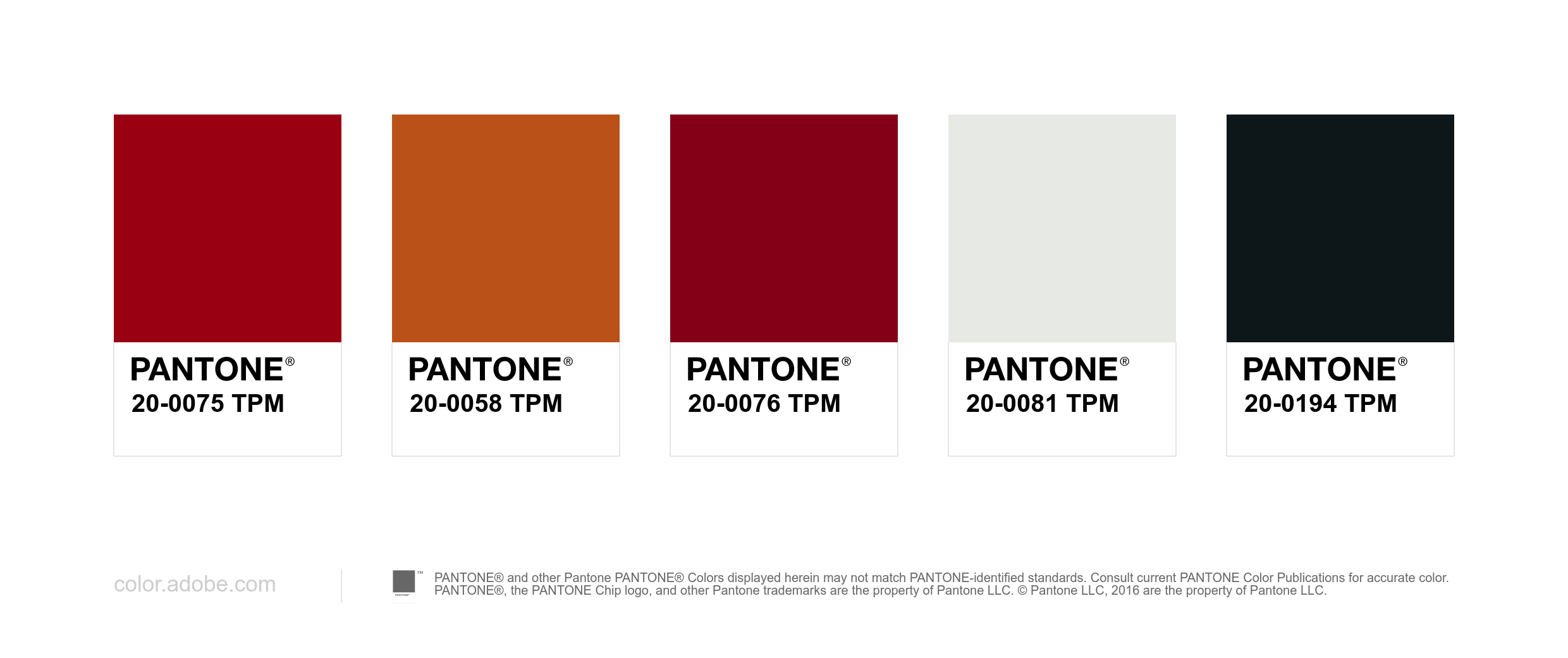 Pantone® matches: secondary palette